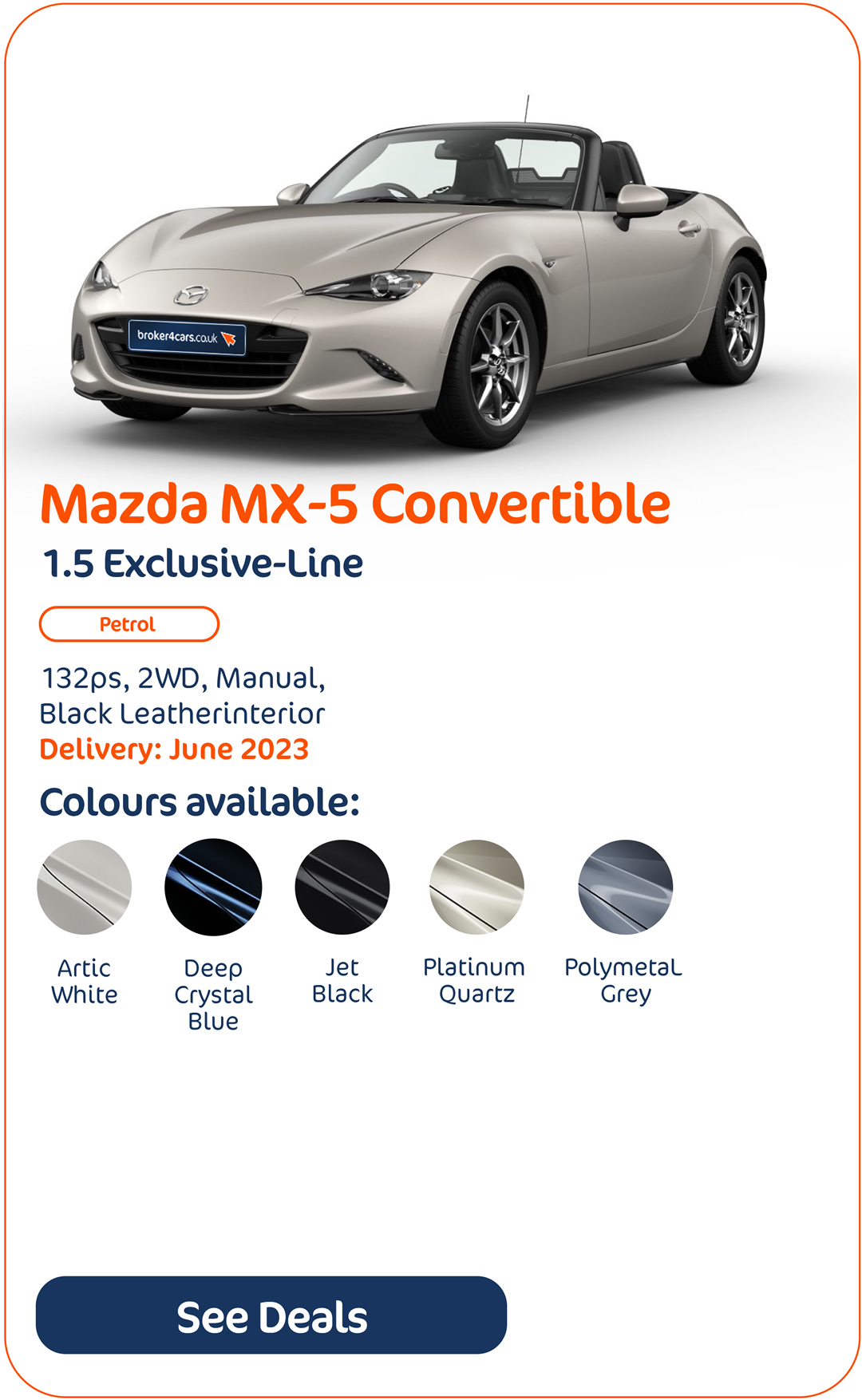 Mazda MX-5 Convertible 1.5 Exclusive Line - Click to Enquire